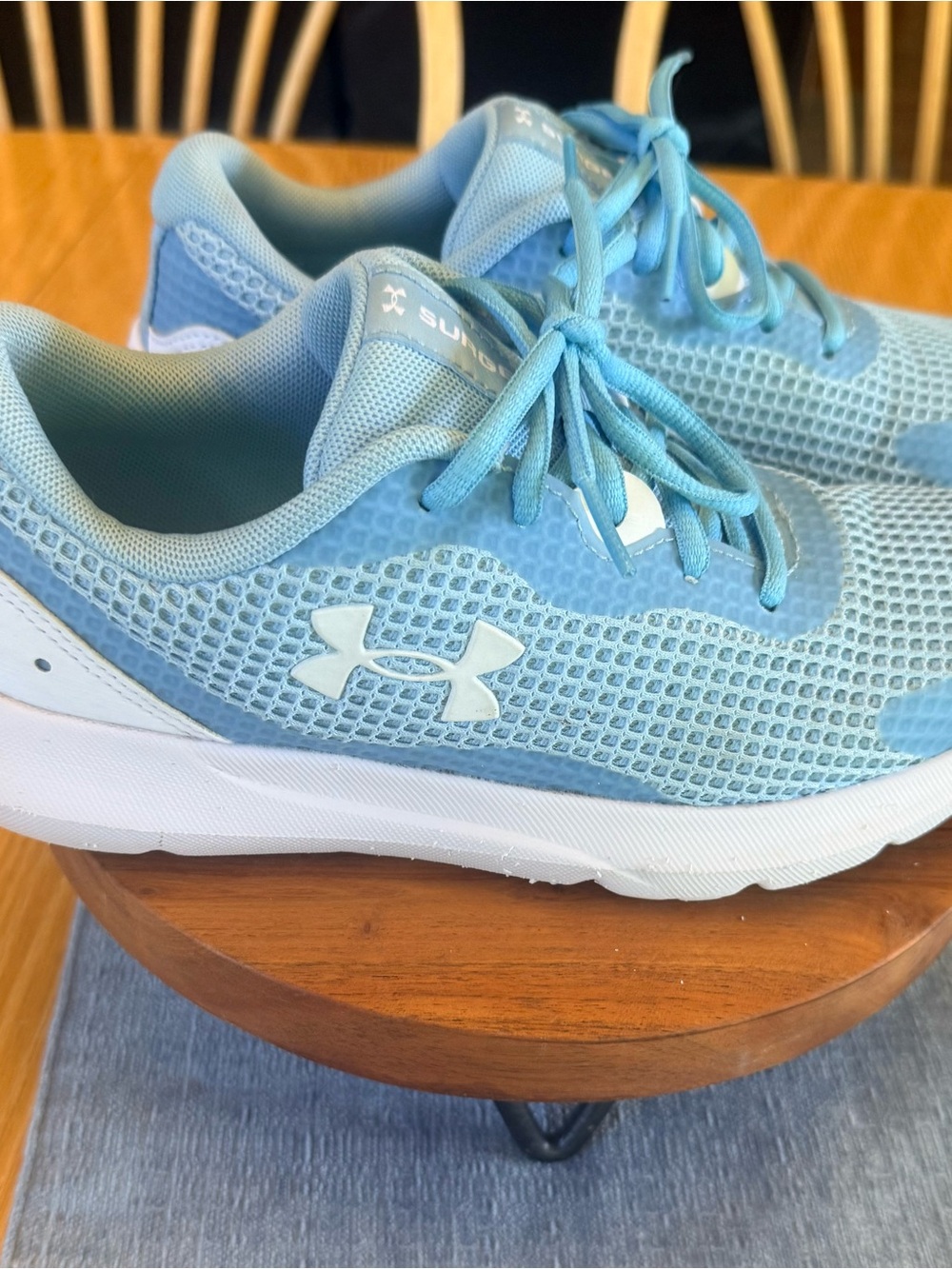Under Armour Women's Light Blue Mesh Athletic Sneakers